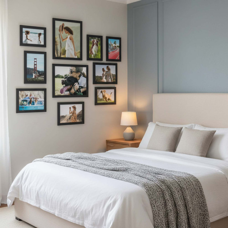Ensemble de 10 cadres photo noirs, collage multi-tailles pour mur ou plateau de table, comprend 8 x 10, 5 x 7, 4 x 6