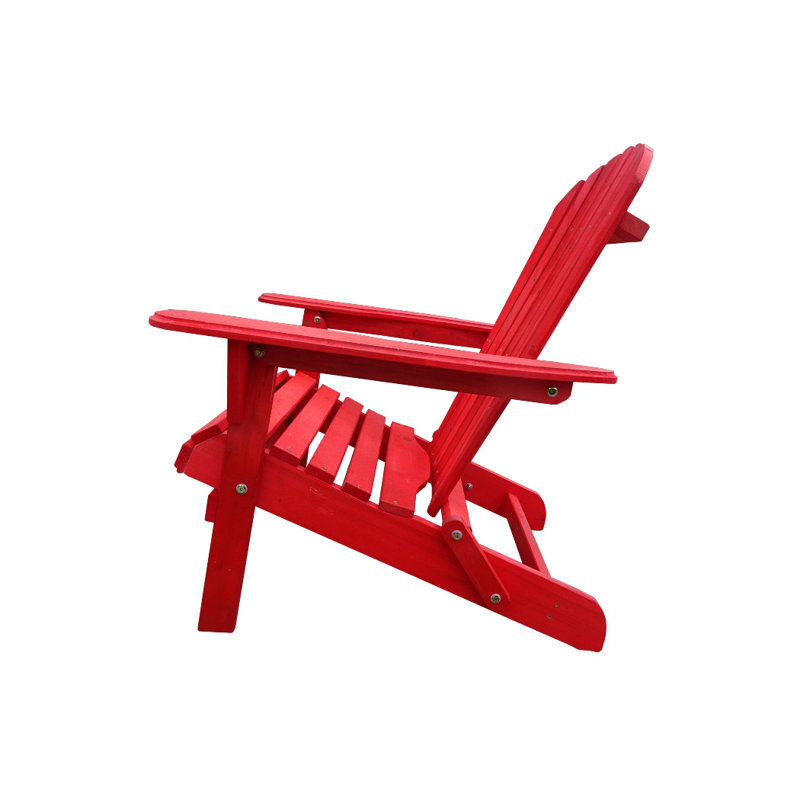 Chaise adirondack pliante en bois massif Arana, Rouge