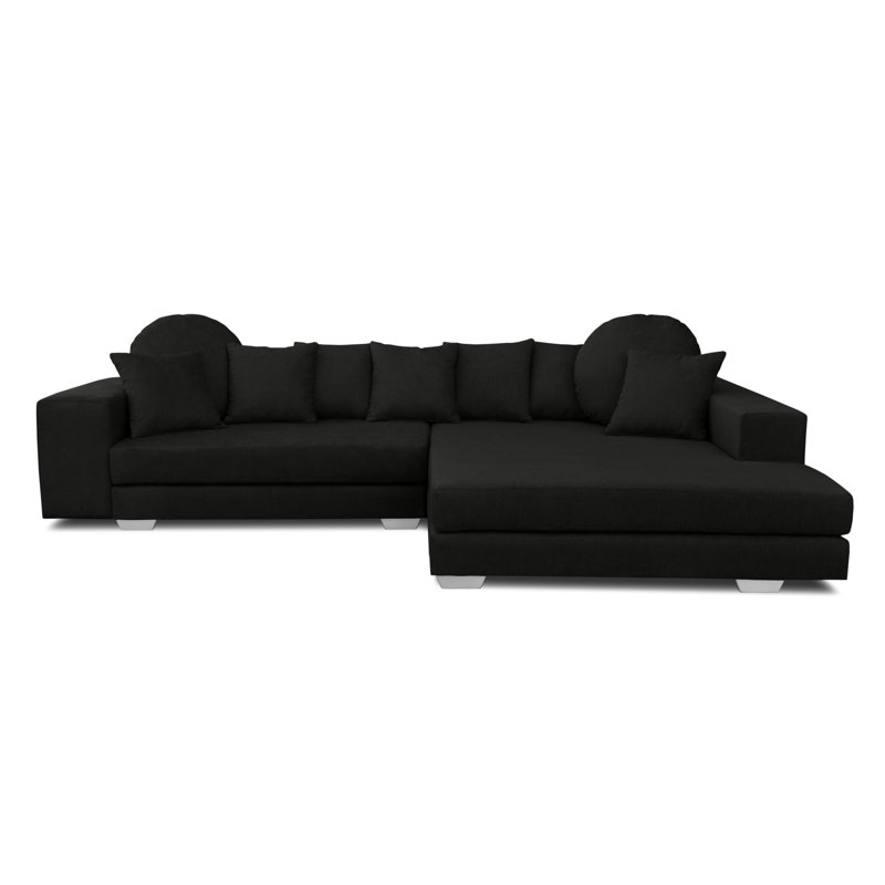 Karla 3 Seater Sofa & Chaise, Black, Right