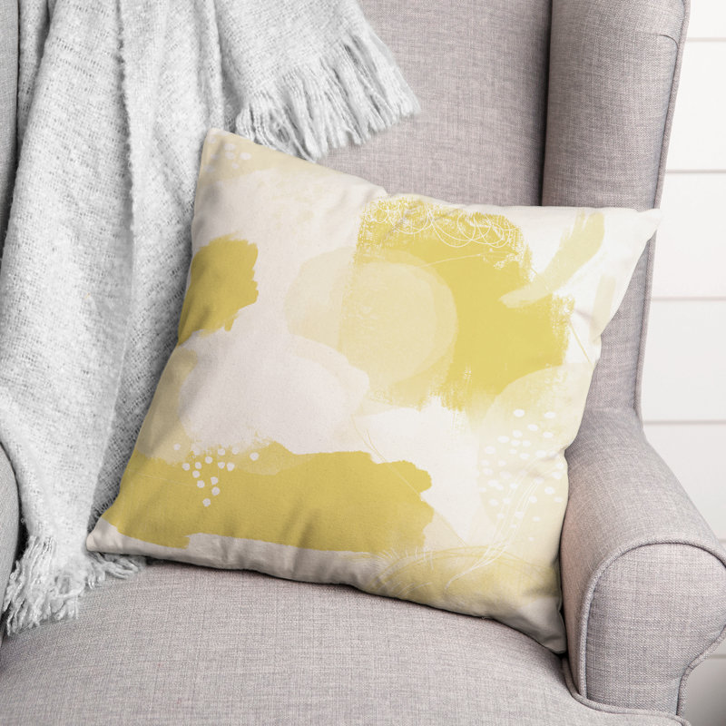 Housse et insert de coussin extérieur d'extérieur, Jaune