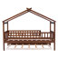 Lit simple en bois avec lit gigogne simple, noyer