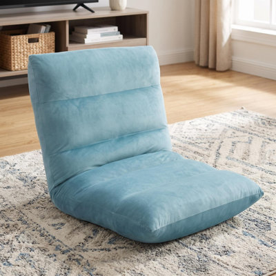 Chaise de plancher réglable avec 4 positions inclinables, coussin en mousse viscoélastique de 5,9 pouces, structure en acier, siège de canapé pliable pour jouer, lire, méditer et se détendre