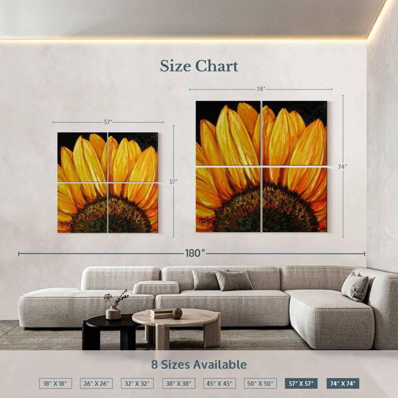 Harnek Sunflower Sunflower, 74" H x 74" W