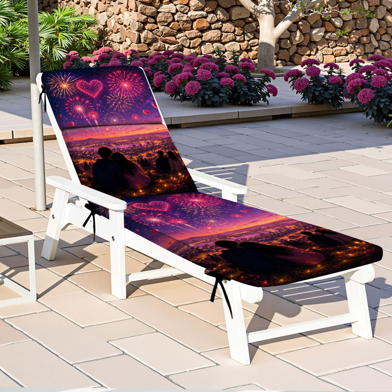  Coussin de patio pour l'extérieur d'extérieur de 3 po en forme de cœur romantique avec feux d'artifice en forme de cœur et coussins de chaise longue pour coucher de soleil