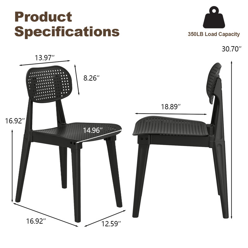 Chaises de cuisine en plastique Recaceik, Gris, 4