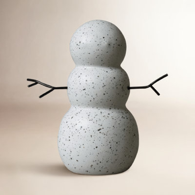 DBKD White Ceramic Snowman Sculpture