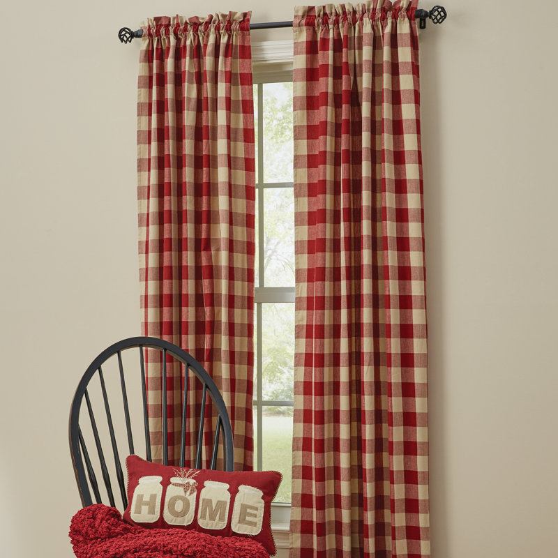 Codie-Leigh Cotton Room Darkening Curtain Pair, Red