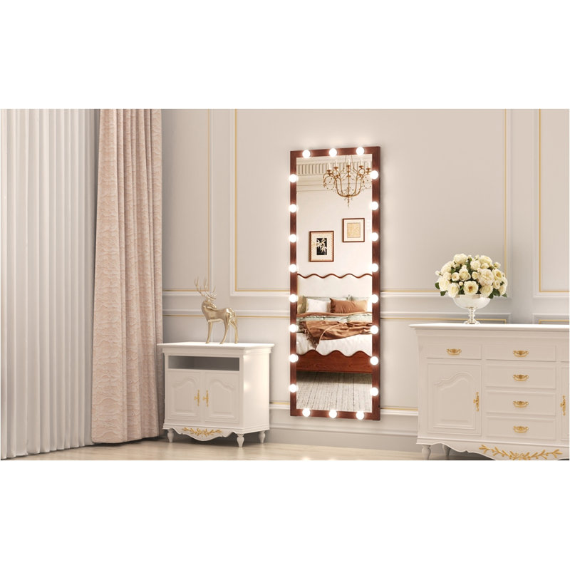 Miroir Hollywood, 23,3 po x 62,6 po, Noyer