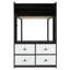 Lit superposé simple au-dessus de simple avec commode éclairée, support suspendu et tiroirs de rangement-707129547