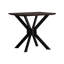 Table d'appoint pirate moderne, fini grain de café brossé, métal et placage, dimensions : 23,6 pouces, structure en bois massif.