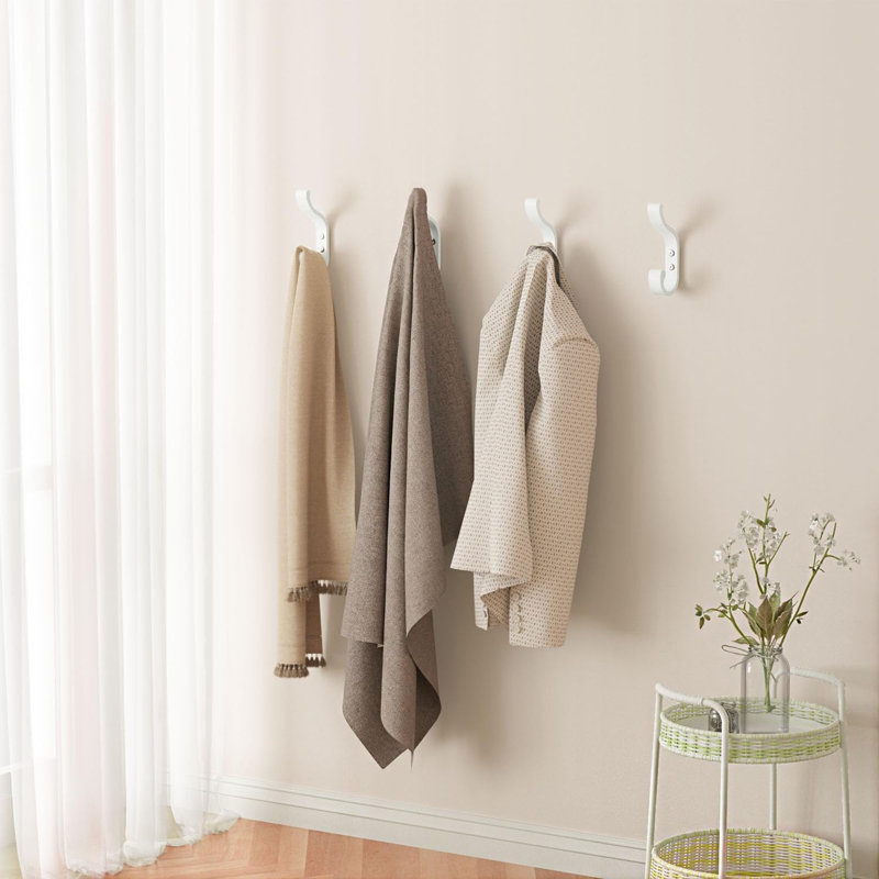 Metal Wall Mounted Required Wall Hook, White