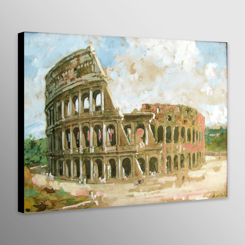 Colosseum Rome - Wrapped Canvas Print, 81cm H x 117cm W x 4cm D