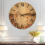 Très grande horloge murale en bois imprimé botanique - Wildflowers Lake Horizon