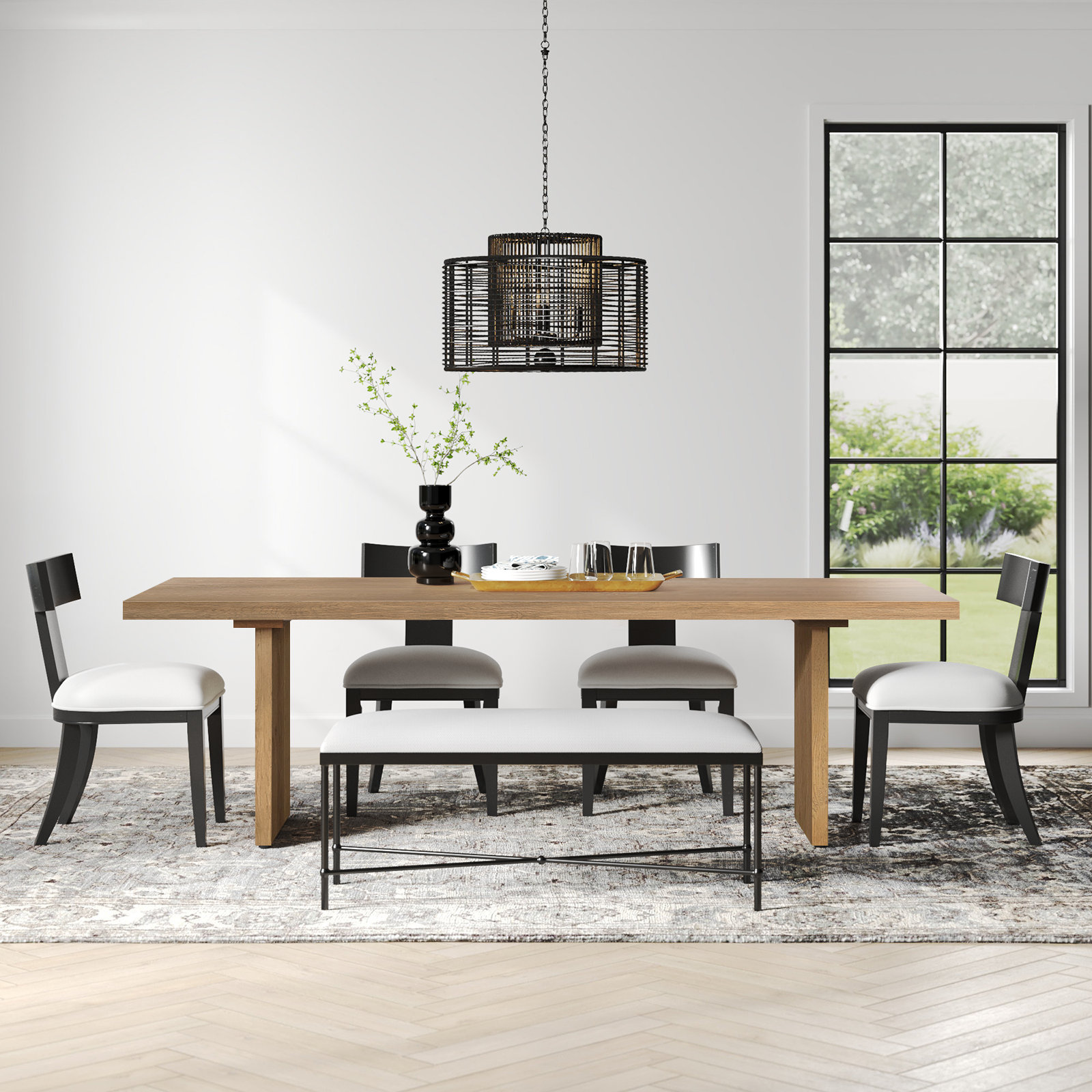 Cognac 96" Oak Dining Table