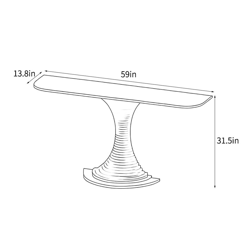 Console légère et luxueuse, Noir, H 31,5 po x l 59 po x P 13,8 po