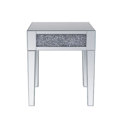 Roosie Mirrored Glass Top End Table