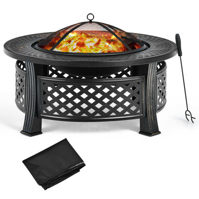 Bowery Round Steel Charcoal Outdoor Fireplace