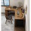 Bureau en coin en bois massif avec tablettes de rangement-1725692009