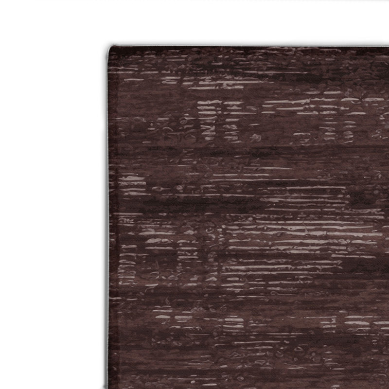 Tapis brun abstrait intérieur et extérieur, Rectangulaire 8 pi x 10 pi