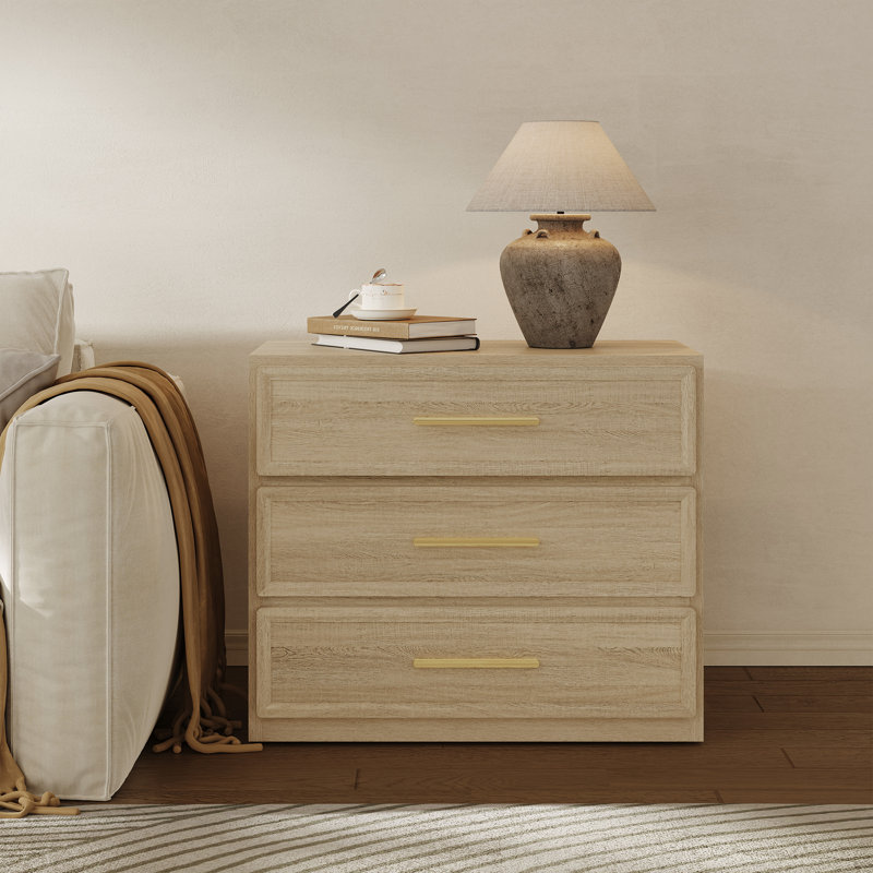 Cesiro Accent 3 - Drawer Nightstand, Set of 2, Natural