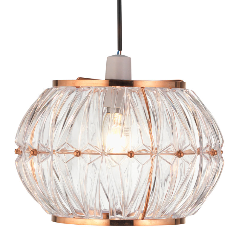 17 cm H Oval Pendant Shade ( Screw On ) in Clear