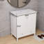 Meuble-lavabo blanc 30 po sans lavabo, base seulement, armoire de salle de bain multifonctionnelle avec portes et tiroirs