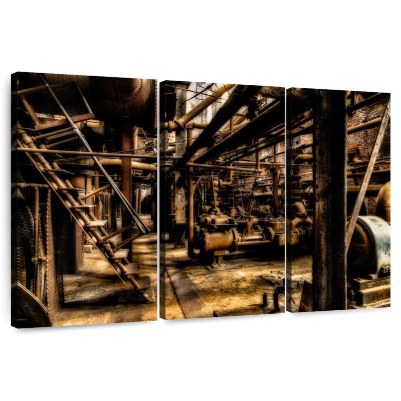 Lilie Grunge Steel Factory, H 48 po x l 74 po