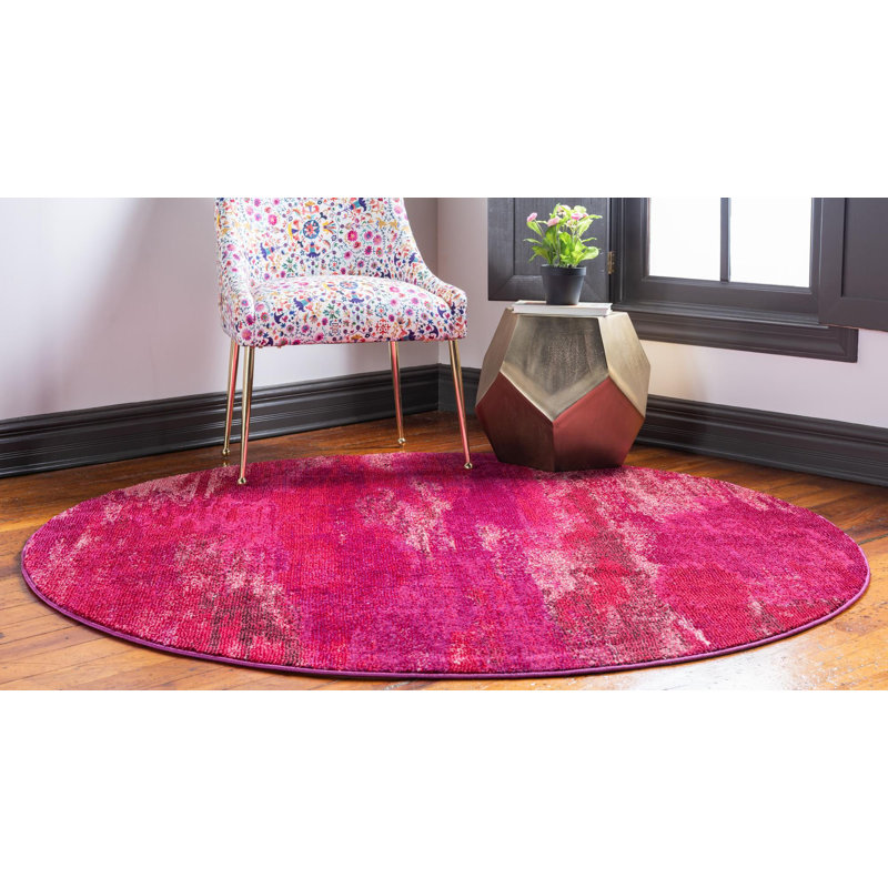 Rizer Washable Abstract Indoor Rug, Round 6'1" x 6'1"