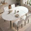 Ensemble table et chaises de salle à manger extensibles, plateau en MDF avec pieds en métal + 4 chaises de salle à manger modernes de style Mid-Century Modern-474816389-474816390