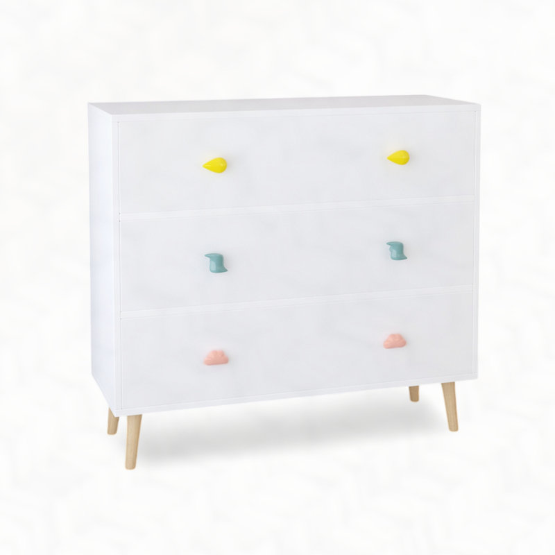 Kids 3 Drawer Dresser, Baby Nightstand for Bedroom, Storage Cabinet for Toddler Child for Living Room, Toddler Room, Nursery, Closet, Apartment 