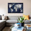 The World - Silver On Blue by Russell Brennan - Print on Canvas-69545926-101336052