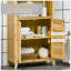 Armoire de plancher de salle de bain en bambou avec plusieurs tablettes et portes HOMcom