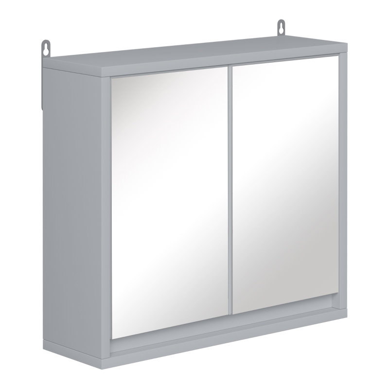 W H Medicine Cabinet Mirror, Gray