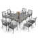 9pcs Large Square Table Outdoor Patio Dining Set With Cushioned Chairs