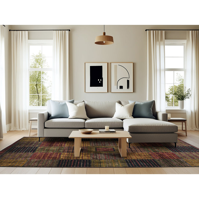 Vanduser Abstract Indoor Rug, Rectangle 6' x 9'