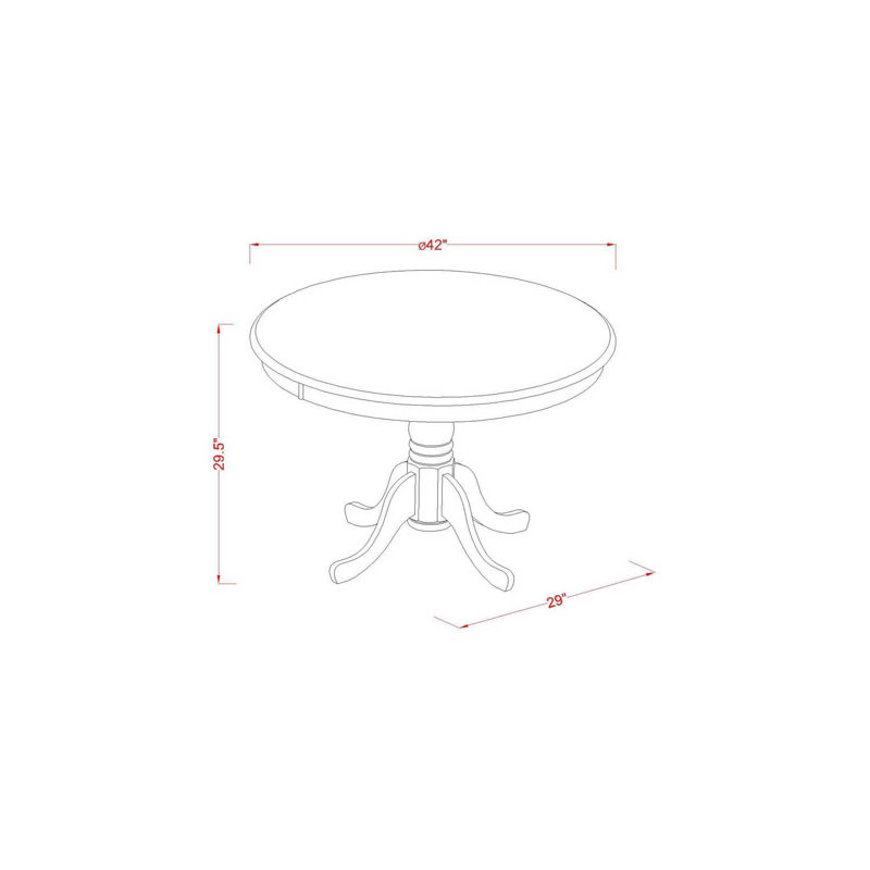 3 Piece Dining Room Furniture Set Contains a Round Dining Table with Pedestal and 2 Light Sable Linen Fabric Parsons Chairs, Mahogany