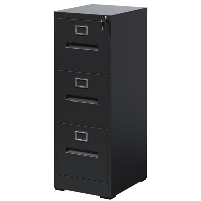 3 Drawer Vertical File Cabinet, Locked, A4 Legal/Letter Size, High Security, Easy To Assemble Clean