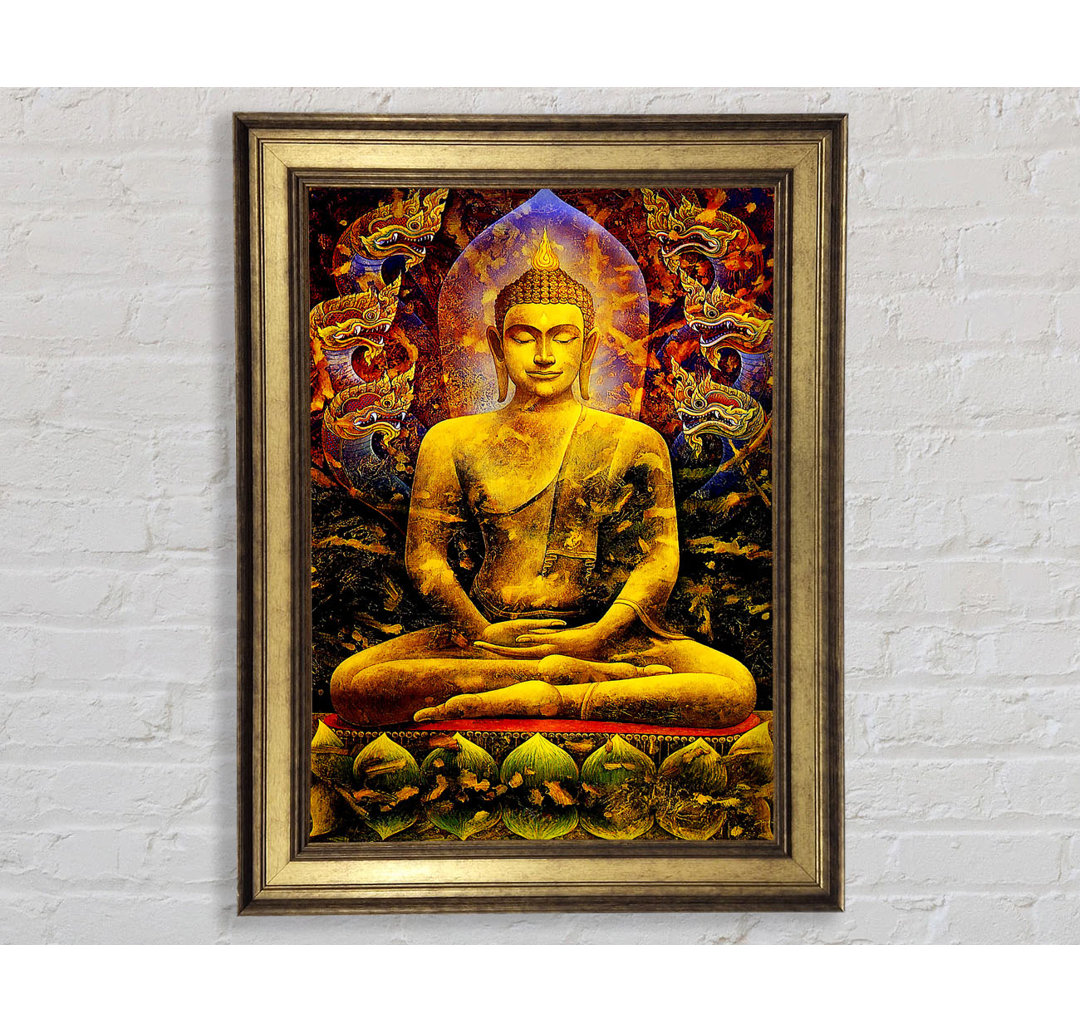 Meditierender Buddha Drachen - Druck