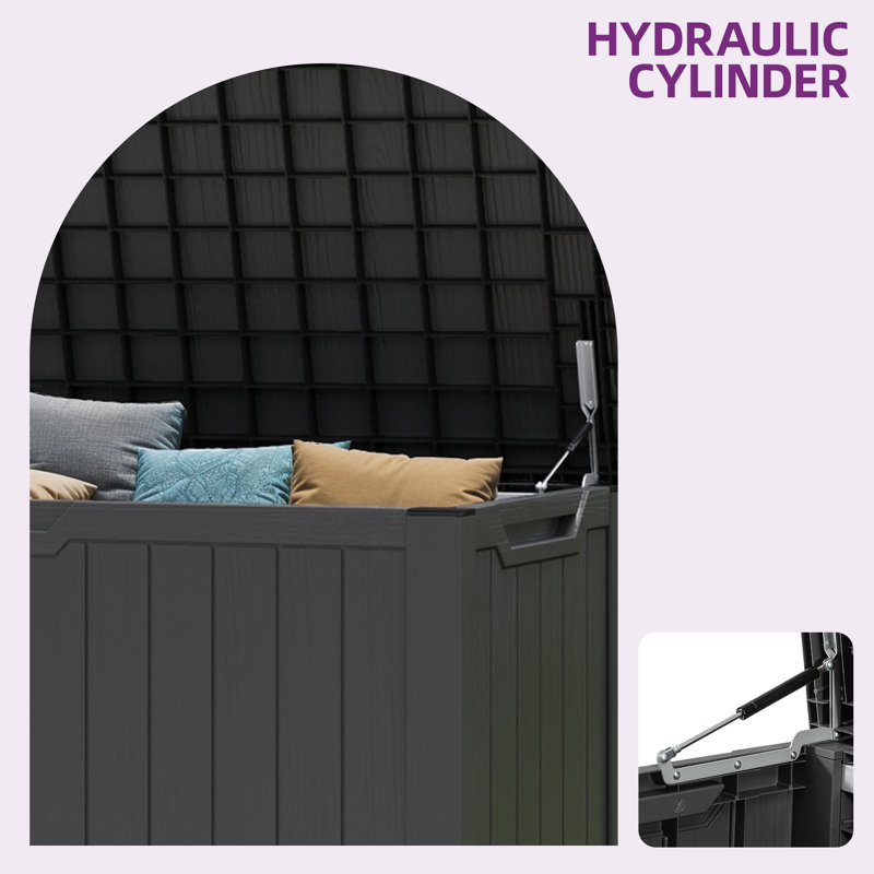 Outdoor 120 Gal  Large Deck Box, Gray