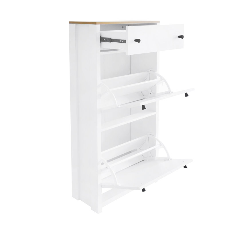 Armoire de rangement pour chaussures 12 paires, Blanc