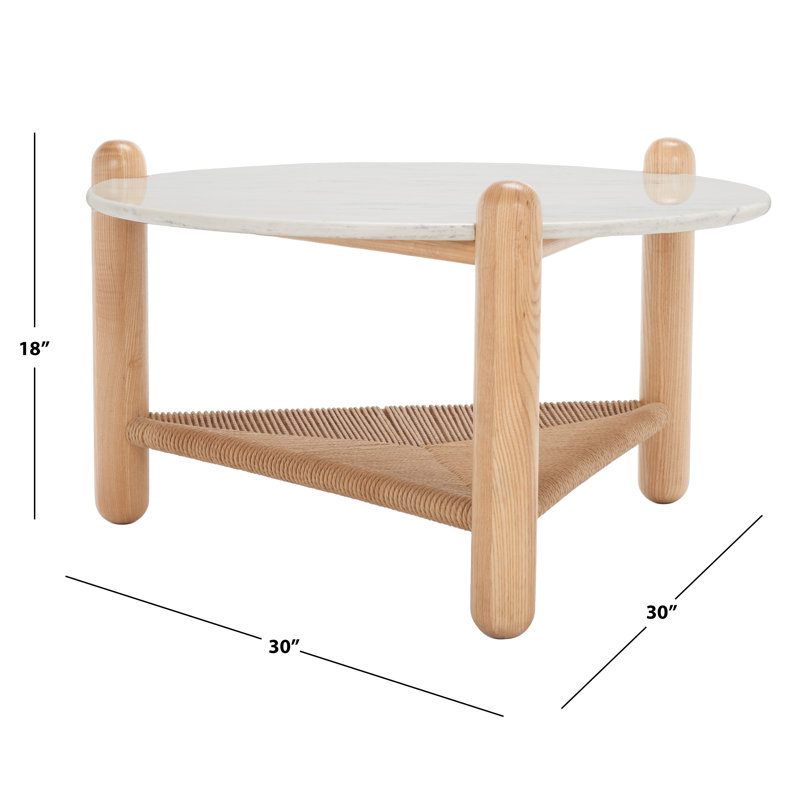 Trish Coffee Table, Natural, Marble White