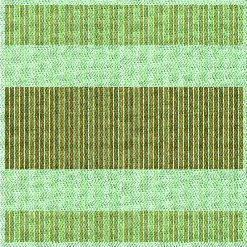 Tapis vert en laine à rayures Hyde, Carré 7 pi