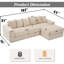 Canapé modulaire convertible 10-en-1, canapé d'angle, canapé-lit convertible au sol, velours côtelé, poche latérale, sans assemblage, bricolage, canapé modulaire en forme de L, 6 coussins-963129211