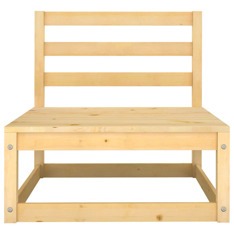 Faustena Garden Lounge Set Solid Pinewood, Natural