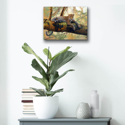 «African Leopard» par John Zaccheo, art mural en verre acrylique