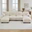Canapé modulaire en forme de U plissé avec tissu chenille, 2 repose-pieds et mousse ergonomique 4 places-76274308