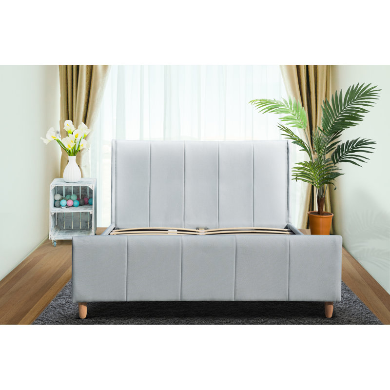 Graziano Upholstered Bed, Duck Egg Blue, Double (4'6)