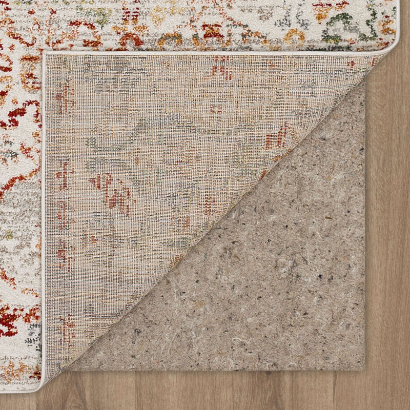 Ingleby Red Distressed Ornamental Area Rug, Rectangle 7'10" x 10'