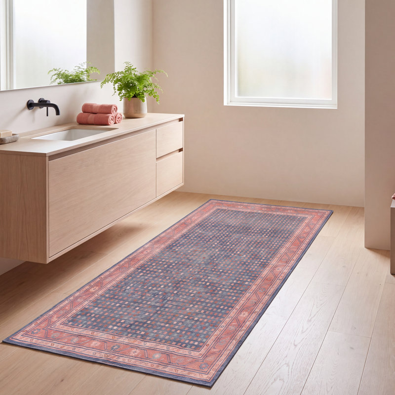 Tapis Fjord moderne à motif mosaïque mouchetée abstraite, turquoise, rose et crème, lavable à la machine, antidérapant, à poils courts, pour l'intérieur et l'extérieur, adapté aux animaux domestiques, idéal pour le salon, la chambre, la salle à manger, l'entrée, le couloir ou le bureau.