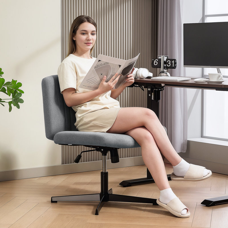 Linen Office Chair, Grey